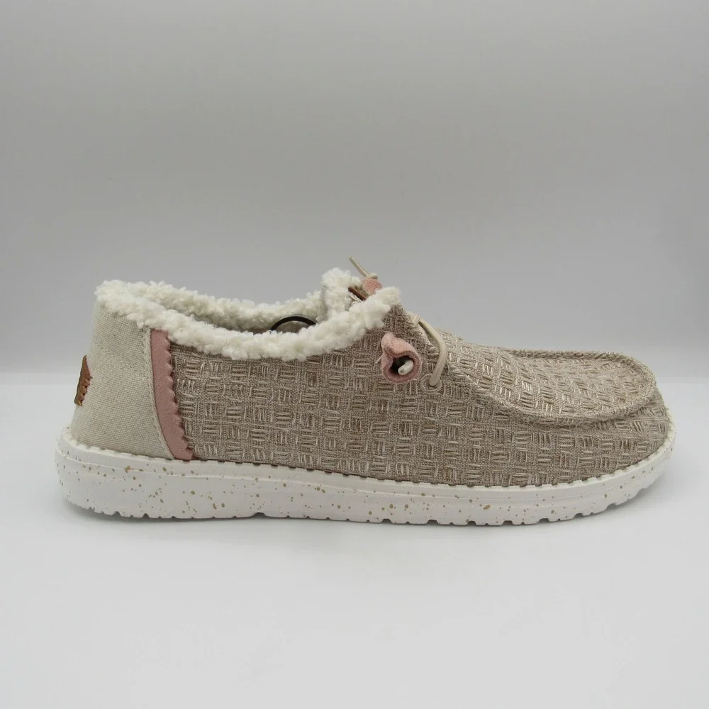 Hey Dude Wendy Warmth Loafers Women Size 10 Natural‎ Faux Fur Lined